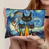 Estuche para Lápices Estilo Pintura al Óleo Transfronterizo Gran Capacidad Bolsa de Almacenamiento con Cremallera Estudiante Examen Portátil Estuche para Lápices Bolsa para Papelería Imprimible