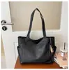 Bolsa de ombro feminina estilo coreano em couro PU macio, nova moda 2025, bolsa tote de grande capacidade, versátil para o dia a dia
