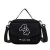 Bolsa pequena de lona para cachorro fofo vintage Harajuku japonesa, bolsa mensageira INS fresca para meninas da Coreia do Sul