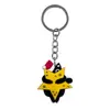 Al por mayor del fabricante colgante divertido de gato negro parche de dibujos animados de goma blanda de PVC llavero accesorio para llave de bolsa DIY