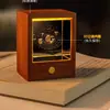 Cubo Creativo 3D Galaxia Cristal Tallado Interior Adorno de Escritorio Artesanía de Madera Lámpara de Noche Decoración Regalo de Cumpleaños
