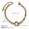 Pulsera de Moda Europea y Americana Collar de Oro de 18K Cadena en Forma de O Collar de Cristal Pulsera de Perlas Collar de Circonita Joyería de Acero Inoxidable