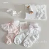 Calcetines para Niñas, Calcetines de Malla Finos de Verano, Calcetines Dulces de Encaje hasta la Pantorrilla, Calcetines de Princesa con Lazo, Calcetines Suaves y Lindos