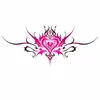 Pegatina de Tatuaje Temporal para Pecho Alas de Corazón Oscuro Gradiente Negro y Rosa Clavícula Sexy Pegatina Impermeable