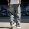 Tienda Independiente 2026 Verano Más Vendido Pantalones Vaqueros Grises de Hombre Estilo Europeo y Americano Color de Contraste Rectos Casuales Venta al por Mayor
