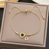 Centenas de Pulseiras Meichen Europeias e Americanas Ouro 18K Não Desbota Aço Titânio Femininas Simples e Versáteis Ins Personalizadas Moda Joias de Mão