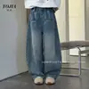 Jeans para Niñas YOJIA Otoño 2026 Nuevo Estilo Coreano Ropa Infantil Pantalones Rectos para Niños Mayores Pantalones Largos Pantalones de Niño