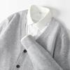 Suave y Amigable con la Piel ~ Cárdigan 100% Lana de Cabra para Hombre Cuello en V Moda Casual de Negocios Suéter Holgado Cárdigan Chaqueta