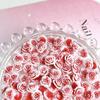 Paquete de materiales para uñas de flor de rosa roja popular luminosa al por mayor, joyería para uñas de flor de rosa, flor de simulación
