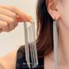 Aretes colgantes largos geométricos estilo metal diseño exagerado europeo y americano aretes de moda de temperamento lujoso venta al por mayor
