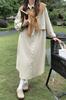Vestido Camisa Estilo Roupa de Trabalho Huang Zheng para Mulheres 2025 Estilo Coreano Solto Elegante Casual Saia Longa 123Lz8391