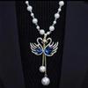 Collar Largo de Cadena para Suéter Estilo Chanel de Aleación de Alta Gama para Mujer, Versátil Colgante de Accesorio para Ropa de Otoño e Invierno de Temperamento de Lujo Ligero