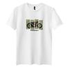 Marca de Moda Camiseta de Manga Corta para Hombre Explosiva 2025 Nueva Moda de Verano Combinable Estampada Ajustada Manga Corta Cuello Redondo