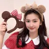 Urso de Pelúcia com Laço Desenho Animado Headband Fofo Aro para Lavar Cabelo Cartão de Cabelo para Foto no Playground Feminino Acessórios de Cabelo