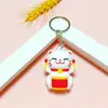5531# llavero de gato de la suerte de dibujos animados lindo y creativo estilo chino bolsa de la suerte gato de todas direcciones a gato de la suerte regalo festivo