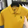 Camisa Polo Masculina 100% Algodão, Manga Curta de Verão, Casual de Negócios de Luxo Leve, Absorvente de Suor, T-shirt com Gola Bordada, Roupas Masculinas Dropshipping