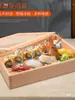 Caja de Sashimi de Madera Estilo Japonés con Tapa, Caja para Pescado, Caja para Salmón, Plato para Carne de Res, Plato para Verduras, Caja de Madera, Caja de Madera Blanca para Sushi