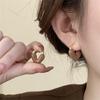 Pendientes Círculo Maillard de Otoño e Invierno para Mujer, Pendientes Retro Franceses de Esmalte Goteado, Lujo Accesible y Pendientes de Perlas de Piedra Ojo de Tigre de Gama Alta