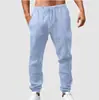 Pantalones Largos 2025 con Múltiples Bolsillos, Diseño Elástico con Cordón, Pantalones Largos Casuales Simples y Transpirables, Moda al por Mayor