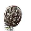 Atacado Dropshipping de Pingente de Madeira de Jujuba Esculpida, Material Antigo Lei Jiao, Semelhante a Jade, Cinco Anciãos da Montanha Wutai, Deus da Riqueza, da Sala de Transmissão ao Vivo