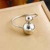Anel Fino de Aço Inoxidável Banhado a Ouro Anel para Mulheres Anel Boca Solta Tamanho Bola Vento Frio Luxo de Nicho Anel