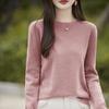 Camisa Básica Lista para Usar de Primera Línea Suéter Rojo para Mujer Otoño e Invierno Talla Grande Top para Mujer Cuello Redondo Camisa Básica de Punto para Mujer
