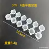 Caja de Pintura de Seis Compartimentos 5ml 3ml 2ml Acrílico Caja Vacía de 6 Compartimentos Plástico Muñeco de Yeso Pincel de Pintura Caja Vacía