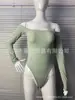 Mono SK Kardashian Mismo Estilo Hombro Manga Larga para Mujer Sexy Ropa Exterior Primavera y Otoño Chica Picante Ajustado Body Base Superior