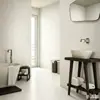 Azulejos de microcimento, 400x800, para piso, em estilo minimalista e sereno, com acabamento suave e fosco, adequados para cozinhas, varandas e banheiros