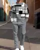 Conjunto de Moletom Casual Moda Europeia e Americana Temu Transfronteiriço Novo Conjunto de Duas Peças Solto com Moletom de Gola Redonda e Calça Masculino