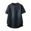 Nova Camiseta de Malha Masculina de Manga Curta para o Verão Estilo Old Money com Gola Redonda Moda Casual Simples Camiseta Canelada