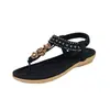 Zapatos de Verano para Mujer Tallas Grandes Sandalias Casuales Bohemias Hechos a Mano con Cuentas Versátiles Ligeros Cómodos Zapatos Planos