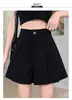 Shorts de Alfaiataria Plissados Femininos Verão Perna Larga Emagrecimento 2024 Soltos Plus Size Nova Chegada Cintura Elástica Calças Casuais Shorts em A