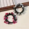 Elástico de Cabelo Exquisito com Contas de Cristal de Luxo Leve de Nicho para Mulheres, Acessório de Cabelo Versátil e Elegante com um Toque de Alto Padrão, Adequado para Rabos de Cavalo
