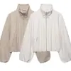 Roupas femininas europeias e americanas transfronteiriças, populares no AliExpress, jaqueta bomber casual macia da moda estilo francês