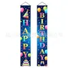 Novos adereços de decoração de aniversário transfronteiriços: Bandeiras decorativas de poliéster 100D, tecido para fundo de aniversário, faixas e dísticos personalizados
