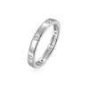 Anillo de Banda Ancha de Plata S925 con Moissanita Pavimentado de Piedras Estilo Clásico Simple Versátil Uso Diario En Stock Suministro Directo