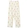 Pantalones Casuales de Algodón Puro para Mujer de Primavera y Otoño, Pantalones de Pijama a Cuadros Sueltos de Talla Grande, Ropa de Casa de Algodón Transpirable y Absorbente de Humedad