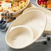 Caja de Comida Desechable de Pulpa Ovalada Comida Ligera Degradable Reducción de Grasa Comida Sencilla Para Llevar Caja Bunch Tazón para Yogur y Ensalada