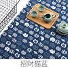 Estilo Japonés Ondulado Algodón y Lino Estampado Tela Étnica Japonesa Tela de Yute Tela Geométrica Mantel Cojín Almohada para Sofá