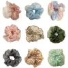 Elásticos para el pelo coloridos, elegantes y artísticos, scrunchies de malla floral de alta elasticidad, accesorios en stock para venta al por mayor