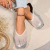 Moda Lisa Roupa Exterior Estilo Coreano Chinelos Toe-Toe Novo Estilo 2025 Sandálias Preguiçosas Simples Antiderrapantes Chinelos de Malha Vazada