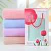 Caja de Regalo de Terciopelo Coral Personalizada por el Fabricante Toalla Evento Festivo Regalo Luna Llena Apertura Regalo de Agradecimiento Huella de Mano
