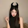 Tiara Headdress de Halloween Diabo Orelhas de Elfo Chifres Vestido Grampo de Cabelo Acessórios de Cabelo Aro de Cabelo Feminino Adereços para Foto