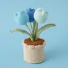 Producto Terminado Más Vendido Transfronterizo 2026: Planta de Lana Tejida a Mano con Tulipanes de 3 Cabezas en Maceta, Regalo Eterno para el Día de la Madre y el Día del Maestro