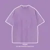 Camisetas Oversize Populares Transfronteiriças Estilo Retrô Americano Lavadas para Homens e Mulheres Street Batik Desgastado Soltas de Manga Curta