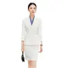 Traje de outono com mangas compridas para mulheres, vestimenta profissional de alta qualidade, uniforme de trabalho para recepção de hotel OL, uniformes para salão de beleza e joalheria