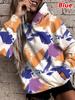 Suéter con capucha de manga larga con estampado de bolsillo suelto de talla grande para mujer, otoño e invierno, comercio exterior europeo y americano transfronterizo de Amazon