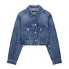 AliExpress comércio exterior transfronteiriço Europa e Estados Unidos mulheres 2025 início da primavera novo Coringa Jeans jaqueta curta casaco