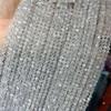 Cuentas de 4MM blanco ojo de gato corte angular cuentas redondas pequeñas Mimi cuentas finas Cuentas facetadas ojo de gato